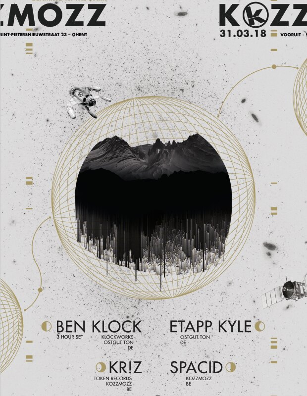 Kozzmozz: Beaming in the dark with Ben Klock & Etapp Kyle on Saturday, March 31st  @  Vooruit, Ghent