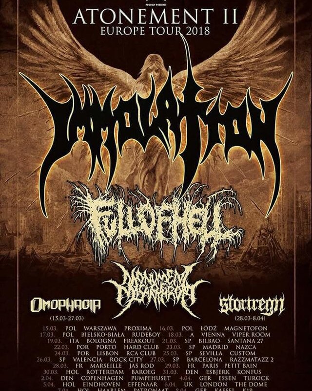  Immolation announce opening acts for upcoming European tour!