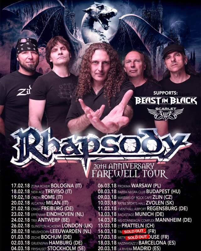 Rhapsody European tour with Beast In Black and Scarlet Aura  under way!