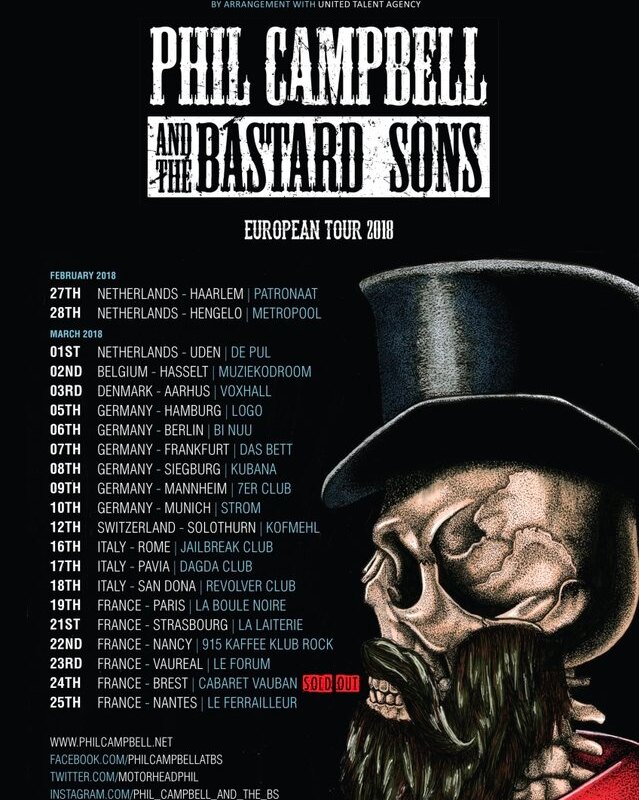 Phil Campbell And The Bastard Sons kicks off  European tour today!