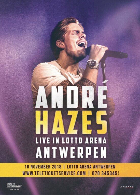Eerste grote soloconcert voor André Hazes in Vlaanderen