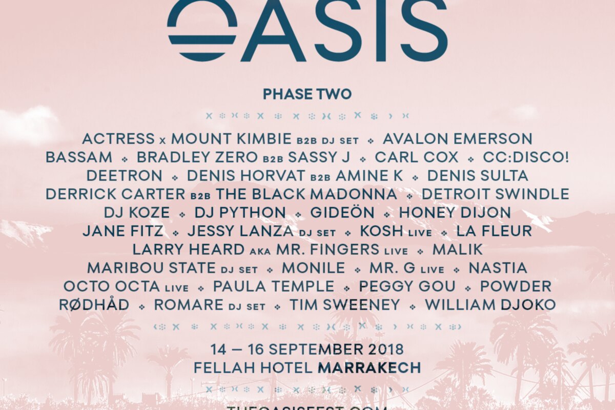 Oasis Festival Morocco adds Honey Dijon, Peggy Gou, Larry Head, DJ Koze, Jane Fitz and more for 2018