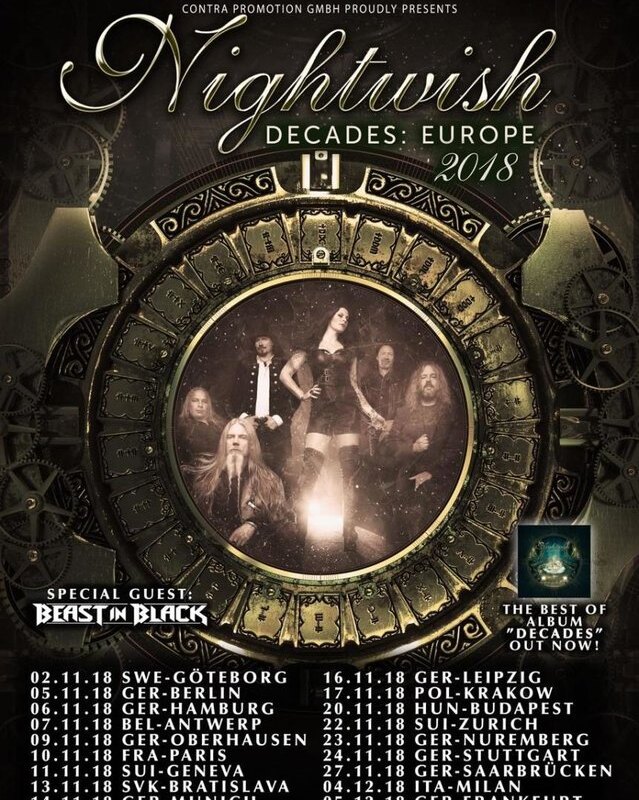 Nightwish announce Beast In Black as special guests on European tour!