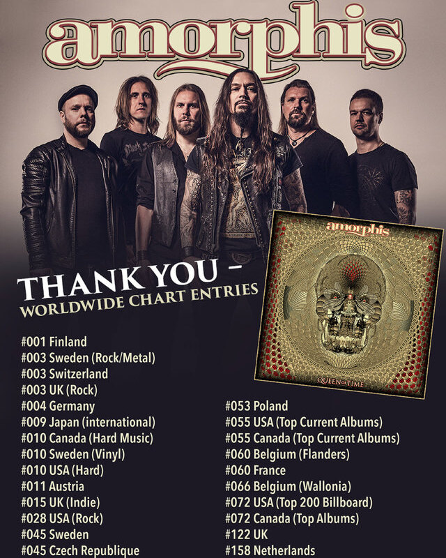 Amorphis "Queen Of Time" enters charts worldwide!