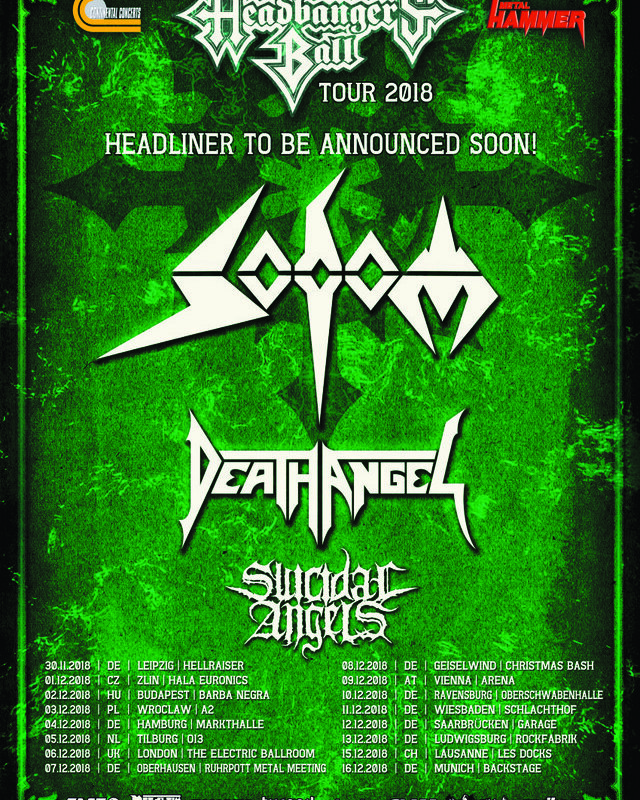 Death Angel  to be part of "MTV Headbangers Ball Tour 2018" with SODOM & more!
