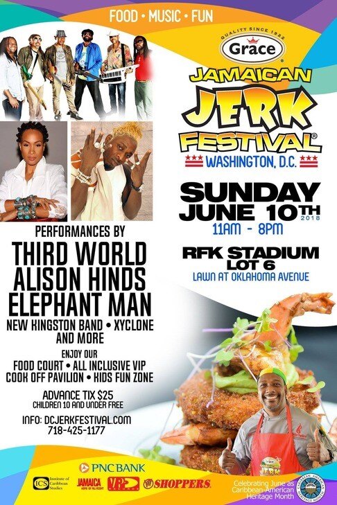 Savor The Island flavor this sunday at the 2018 Grace Jamaican Jerk Festival
