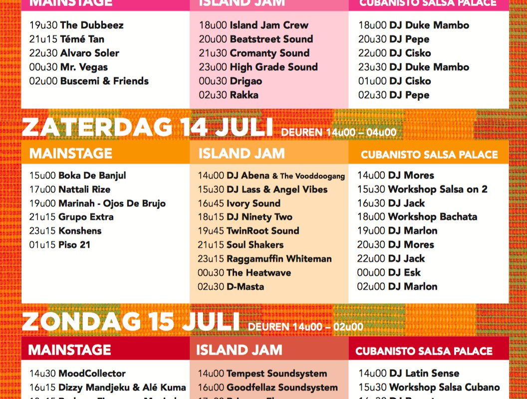 Programma 20e editie Afro Latino compleet en timetable online