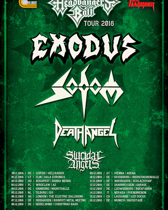 Exodus to headline "MTV Headbangers Ball Tour 2018"!