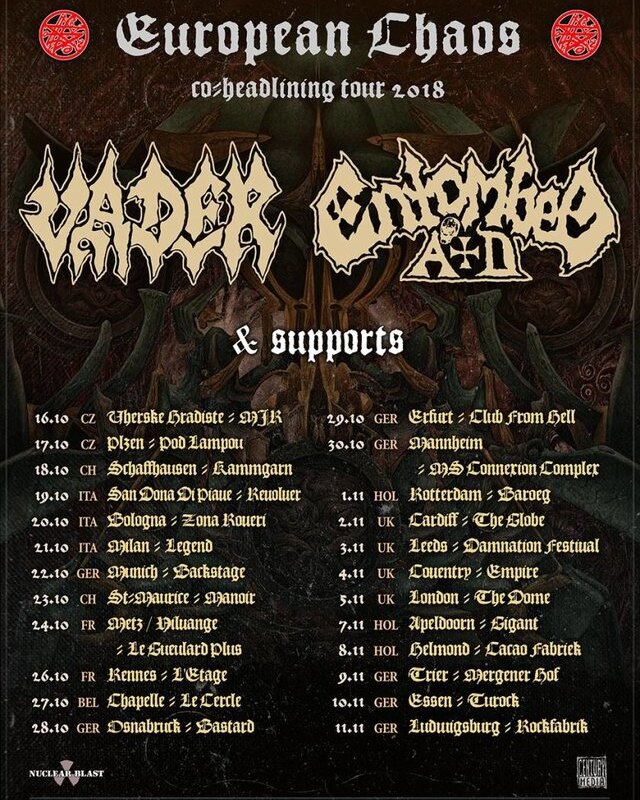 Vader announce European co-headline tour with ENTOMBED A.D.