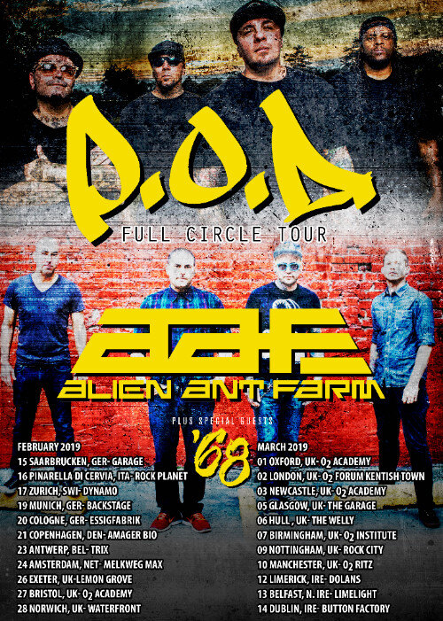 P.O.D. kondigen shows aan in NL en BE in februari 2019 met Alien Ant Farm!