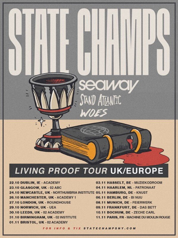 State Champs On Tour In Europe From Next Week, Support By Seaway, Stand Atlantic & Woes – Bands Available For Interviews
