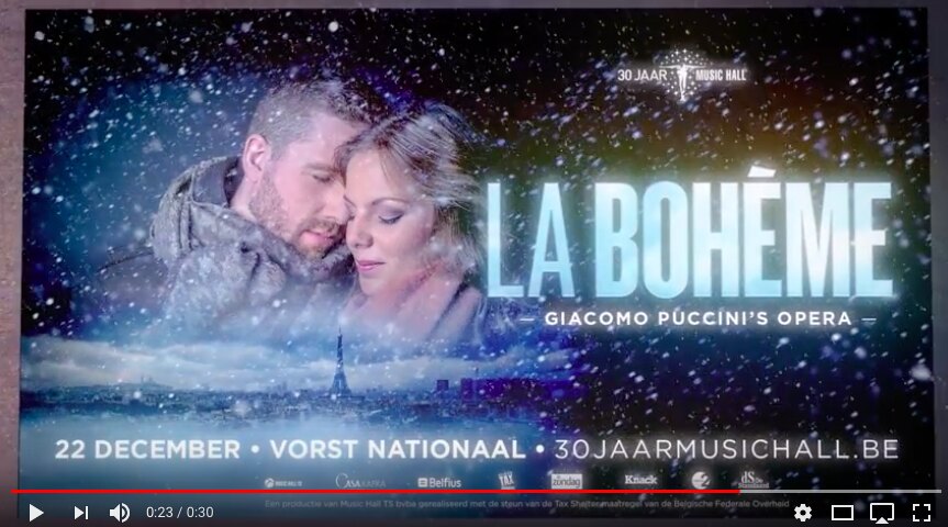 Hedendaagse en poëtische arenaversie van Puccini's 'La Bohème' op 22 december in Vorst Nationaal
