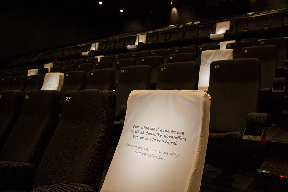 Eerbetoon aan de 28 slachtoffers van de bende van Nijvel in Kinepolis Antwerpen