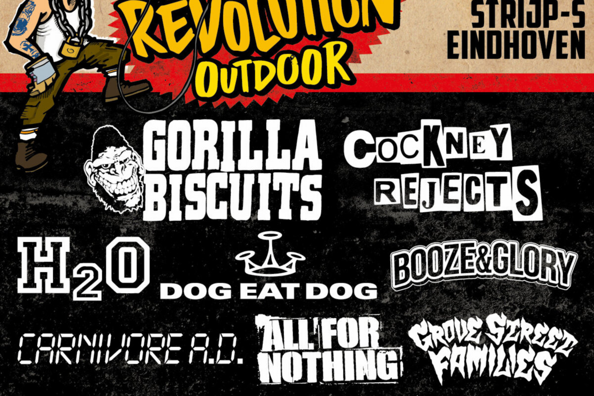 The first outdoor edition of The Sound Of Revolution Outdoor with Gorilla Biscuits, Cockney Rejects, H2O, Dog Eat Dog, Booze and Glory