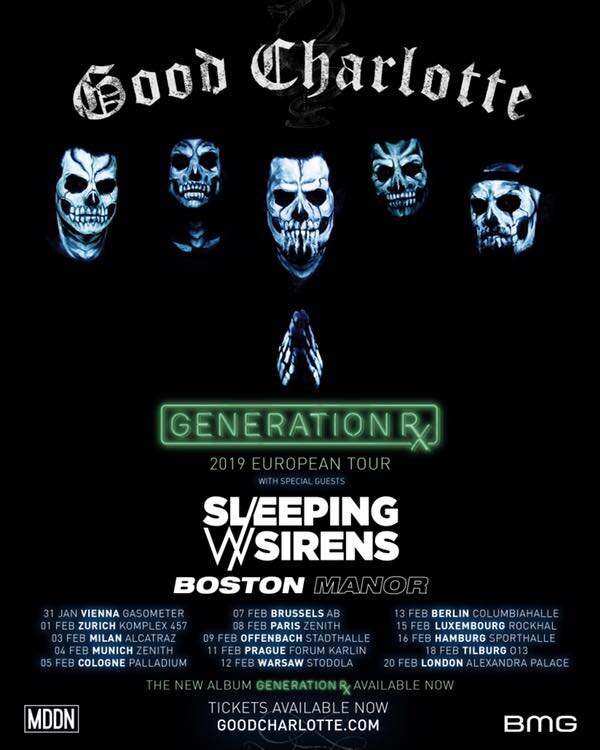 Boston Manor Tour Across Europe Supporting Good Charlotte and Sleeping With Sirens