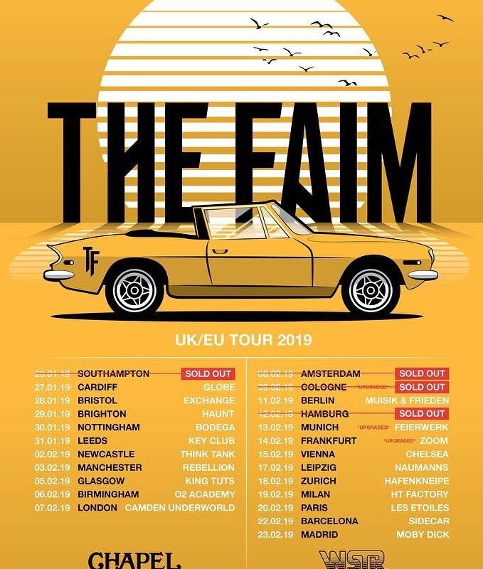 WSTR & Chapel Announced As Support For The Faim's European Tour In February