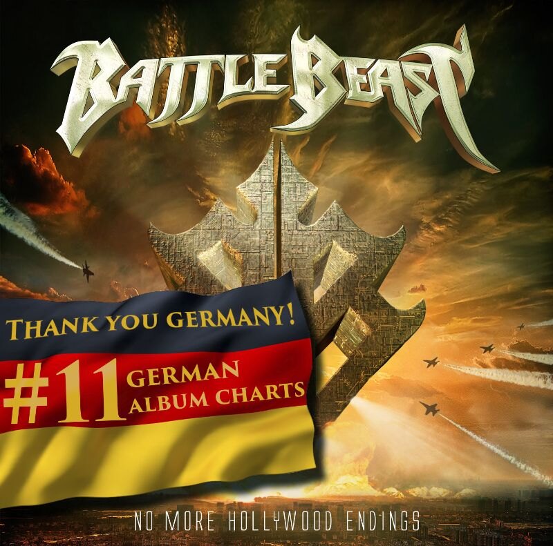 Battle Beast hit the German album charts with "No More Hollywood Endings" at #11!