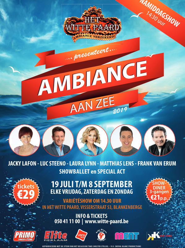 Jacky Lafon komt weer thuis in het Witte Paard en presenteert haar gloednieuwe zomerrevue: ‘Ambiance aan Zee’