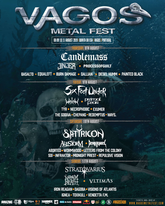 Vagos Metal fest announces final band! Day-Splits now available, featuring SATYRICON, CANDLEMASS, SI