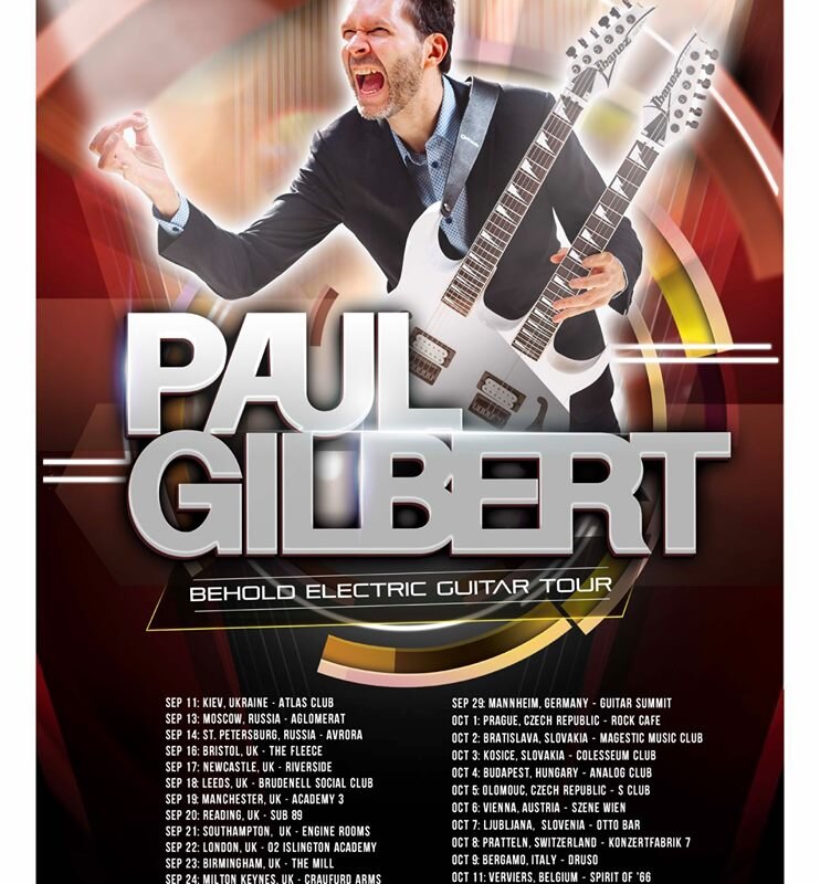 Paul Gilbert announces 'Behold Electric Guitar' Sep/Oct European tour