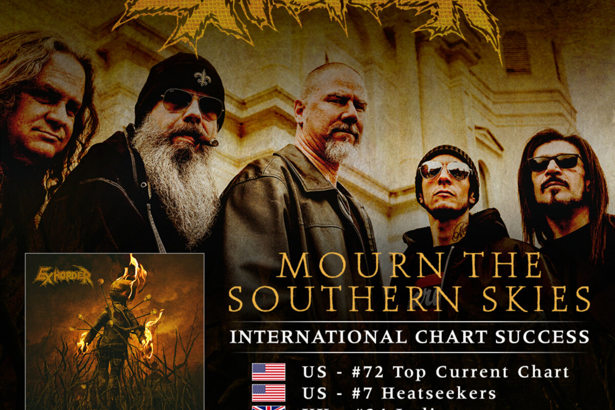 Exhorder infiltrates worldwide charts with "Mourn The Southern Skies" + kicks off European tour today!