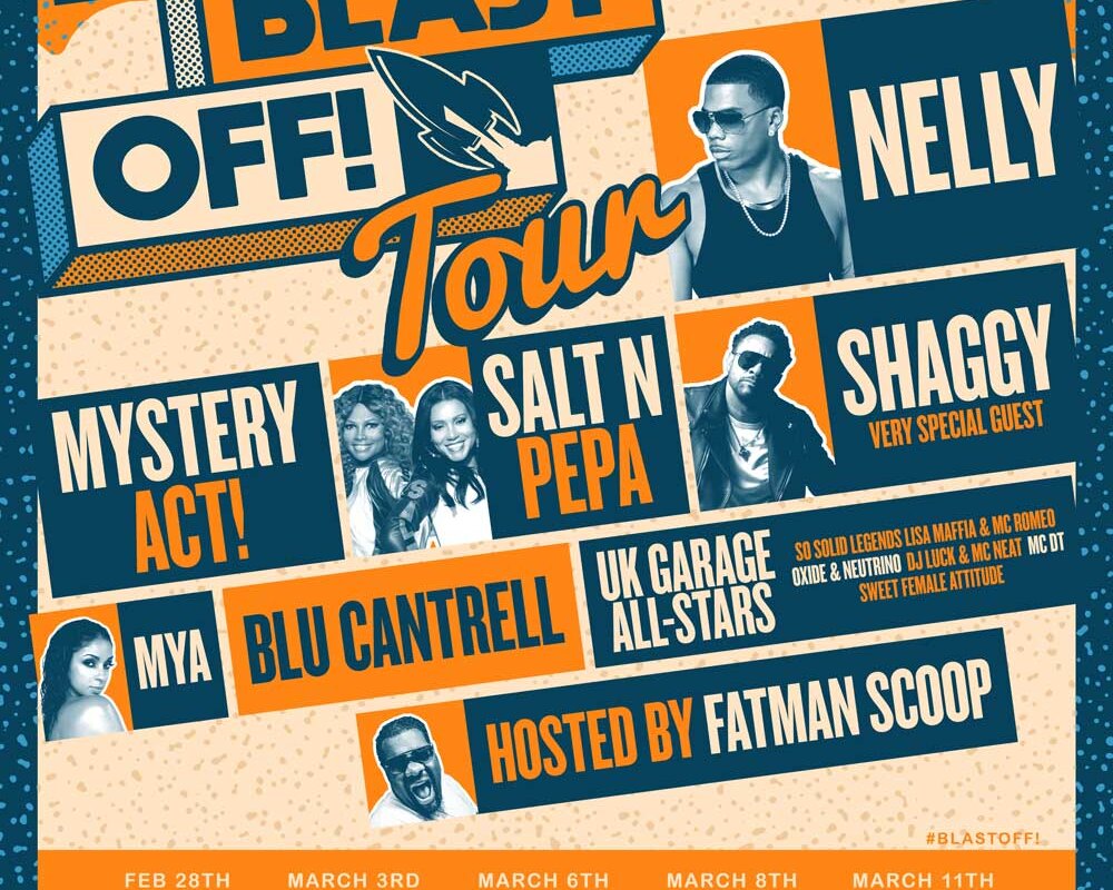 Fatman Scoop hosts Nelly, Shaggy, Salt N Pepa, Blu Cantrell and more on The Blast Off! Tour 2020