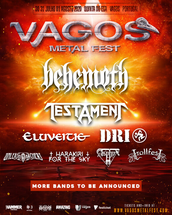 Vagos Metal Fest,  confirms Eluveitie ,Unleash The Archers  and D.R.I. for 2020!