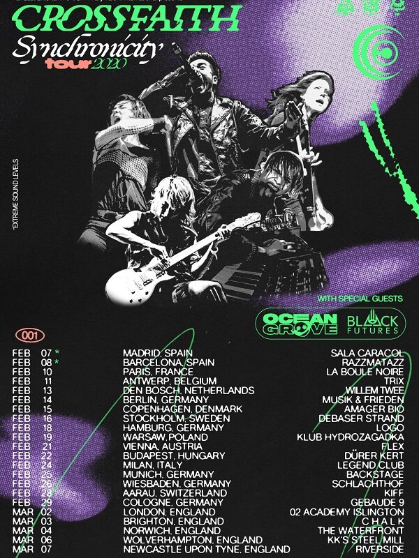 Crossfaith European Tour With Aussie Band Ocean Grove Starts Next Week!