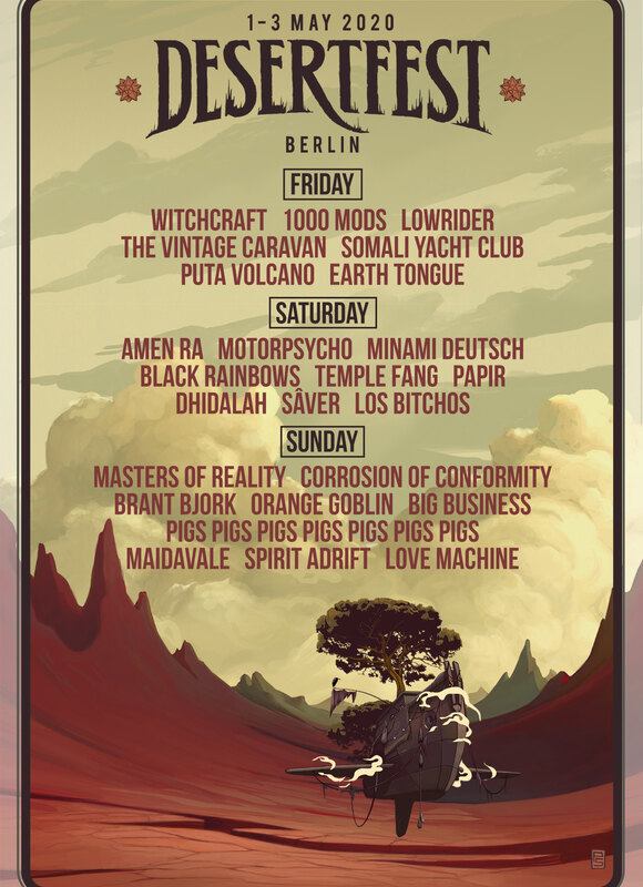 Motorpsycho, Somali Yacht Club, Black Rainbows and more bands to join the Line-Up of Desertfest Berlin