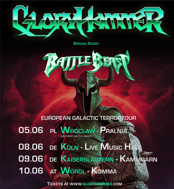 Gloryhammer Continues European Galactic Terrortour in Summer 2020! 