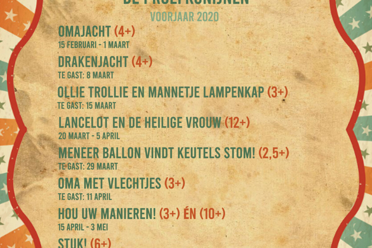 Elk weekend familietheater dit voorjaar bij de De Proefkonijnen