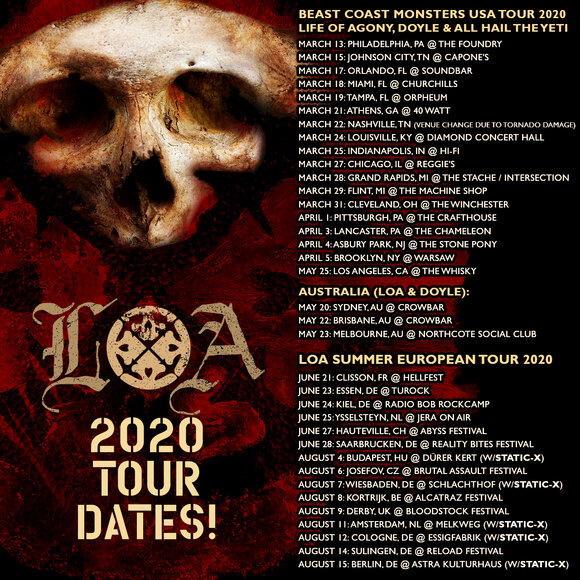 Life Of Agony Kicks Off Beast Coast Monsters Tour with New Lyric Video for Stone!