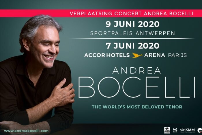 Nieuwe datum voor Andrea Bocelli in Antwerpen, nu op 9 juni 2020!