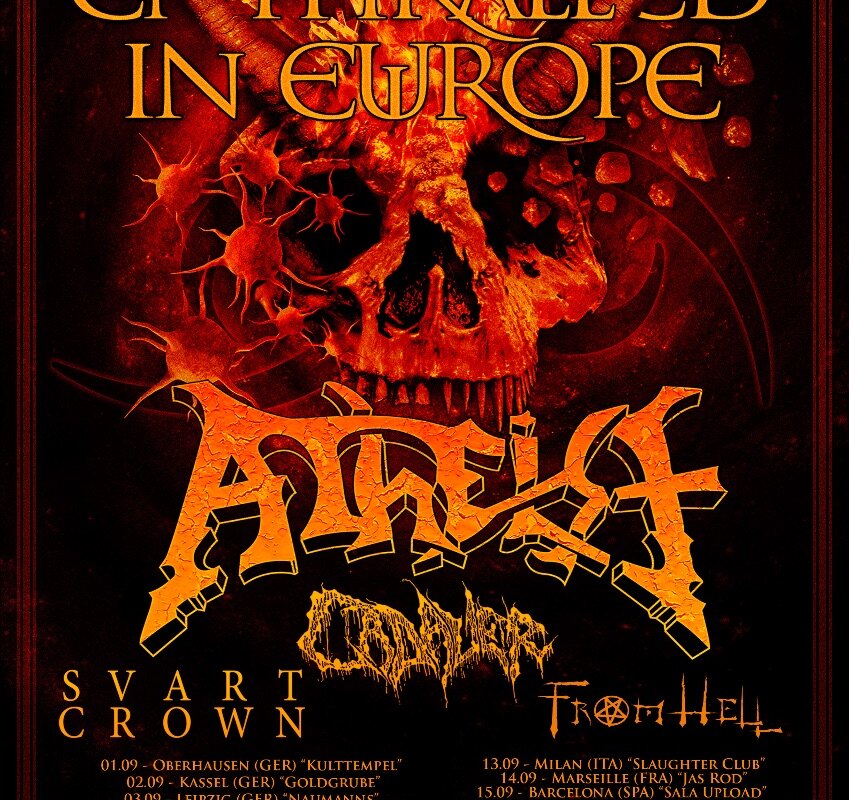 Cadaver Announce Europe & UK dates with ATHEIST & SVART CROWN!