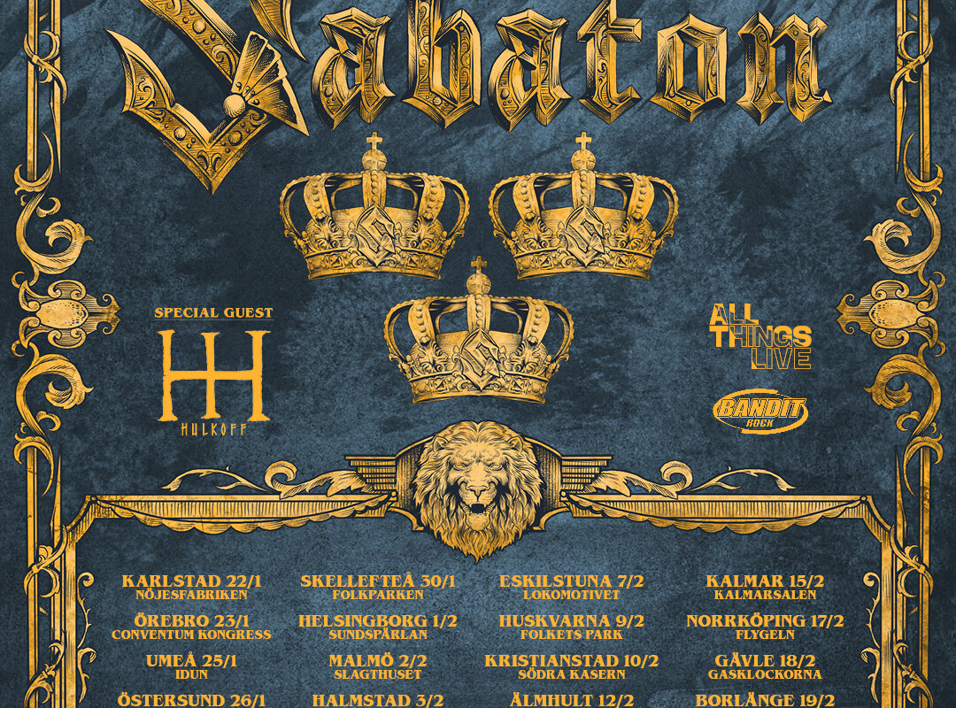Sabaton announce their biggest ever Sweden tour for 2021!