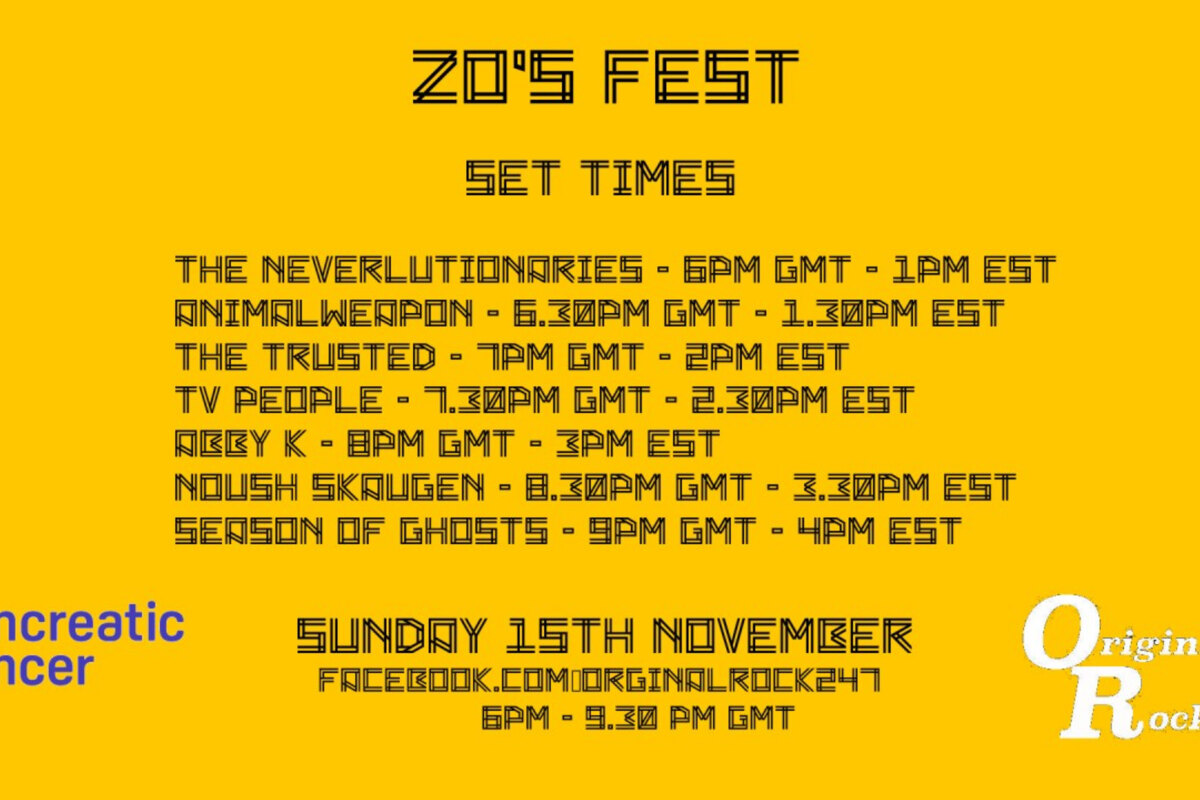 "ZO'S FEST" -  Original Rock hosts online charity festival this SUNDAY