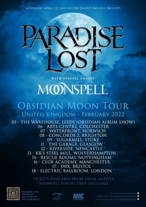 Moonspell Announces UK Tour Dates With Paradise Lost & Shares Epic Live Video!