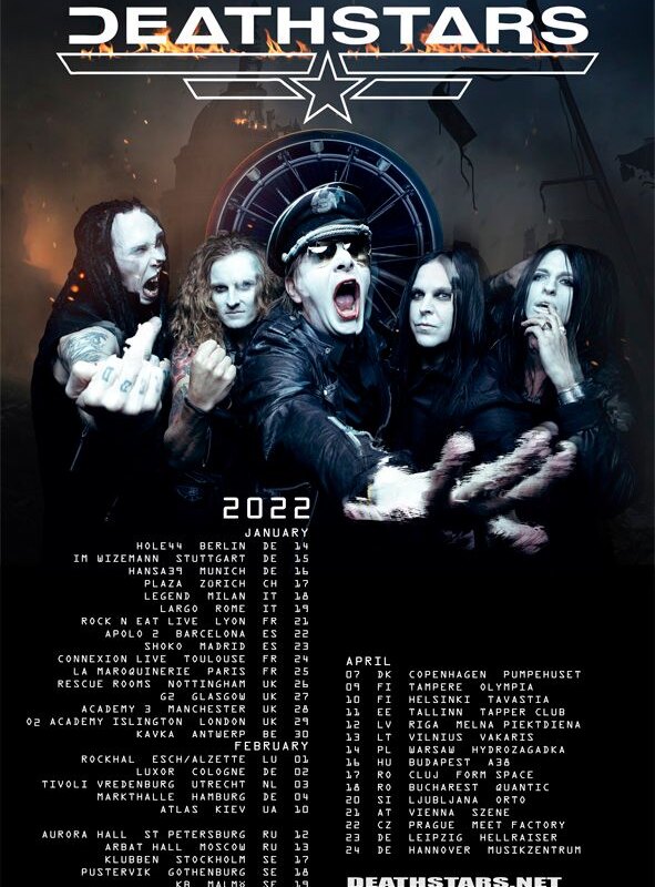 Deathstars announce re-scheduling of tour dates for 2022!
