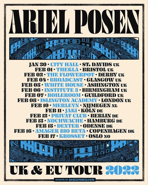 Ariel Posen Announces New Artist Interview Series: 'Notes To Spare’ + European Tour In 2022