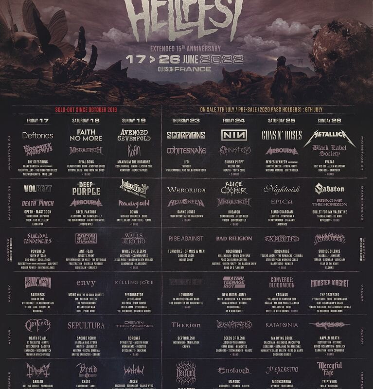 Hellfest announced the almost complete lineup for their 15th anniversary edition
