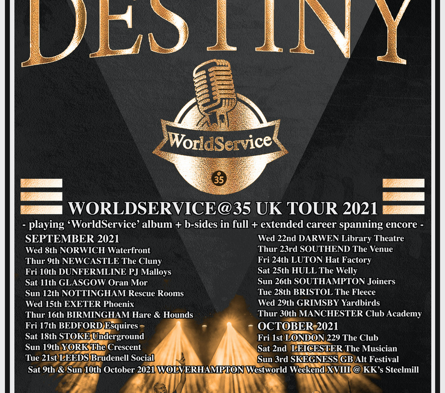 Spear Of Destiny: Announce 'Worldservice@35' UK Tour-