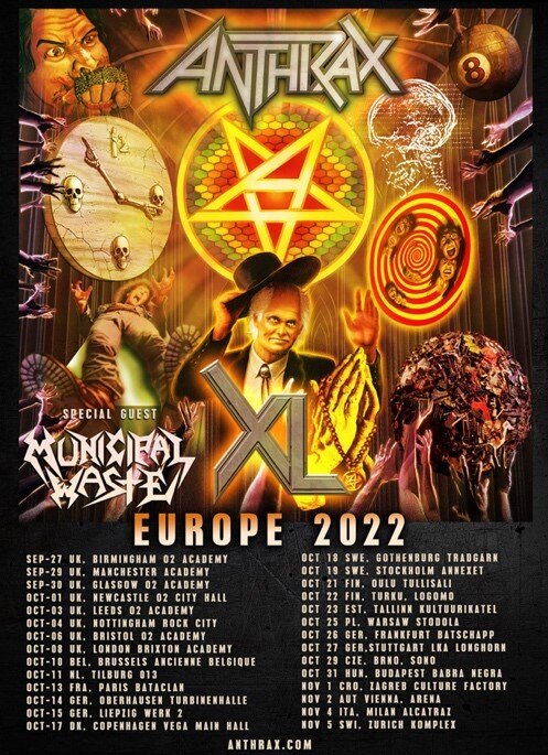 Anthrax Announce European Headline Tour For Fall 2022