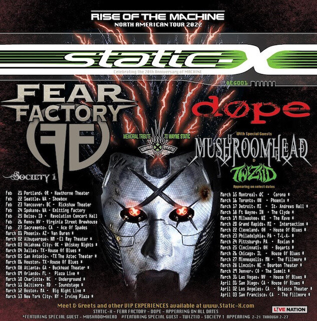 Society 1 Announce First Tour in X Years w/ STATIC-X, Fear Factory & Dope 
