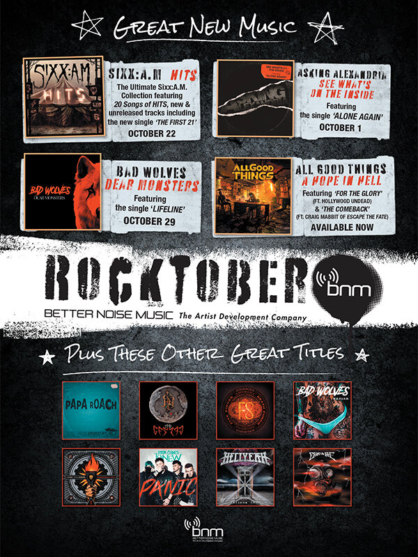 Better Noise Music, Current Number One Rock Label At Both Mediabase & Billboard, Announces ‘Rocktober’ Campaign, Celebrating New Music Releases