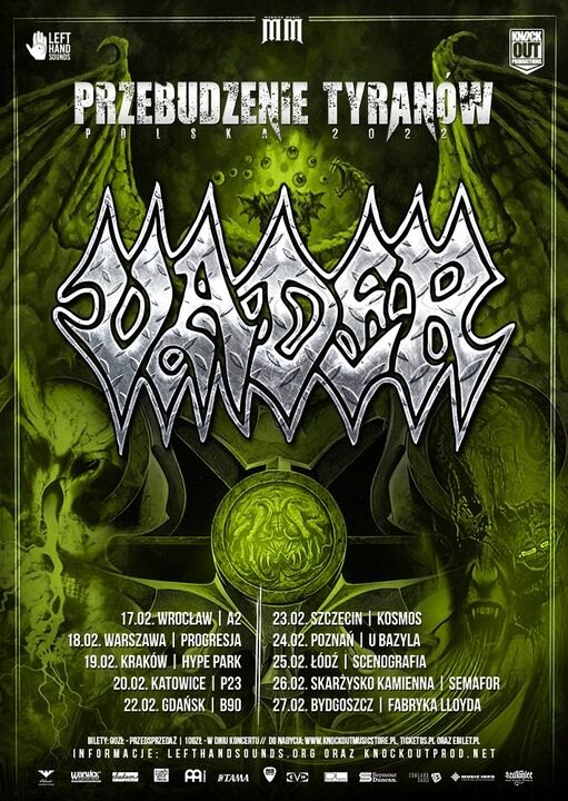Vader Update "United Titans Tour 2022" Dates + Announce "The Awakening of Tyrants" Tour in Poland
