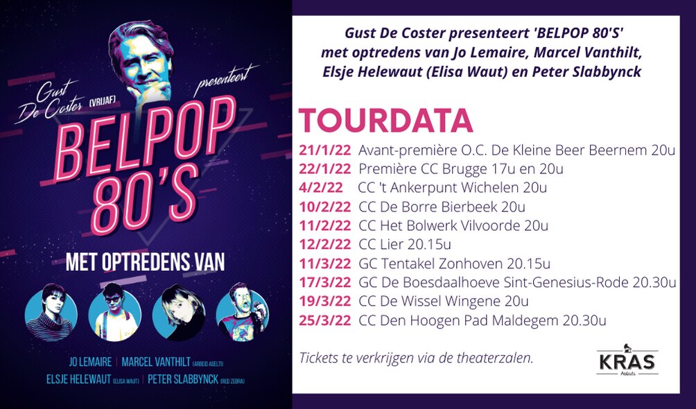 Gust De Coster bouwt samen met vier artiesten een Belpop feestje tijdens 'Belpop 80's' !