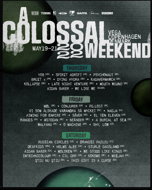 A Colossal Weekend completes this year’s line-up with sixteen new artists and two additional stages