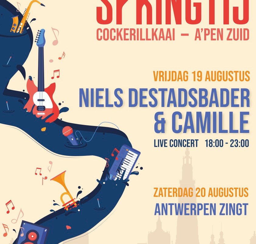 Springtij pakt op 19 augustus uit met Niels Destadsbader en Camille
