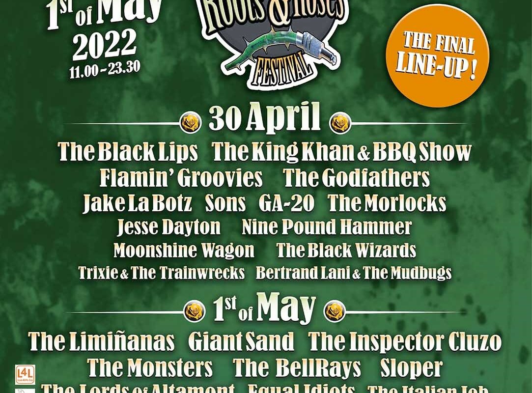 Roots & Roses Festival, de voorjaarsklassieker onder de festivals, uitzonderlijk een 2-daagse het weekend van 1 mei !