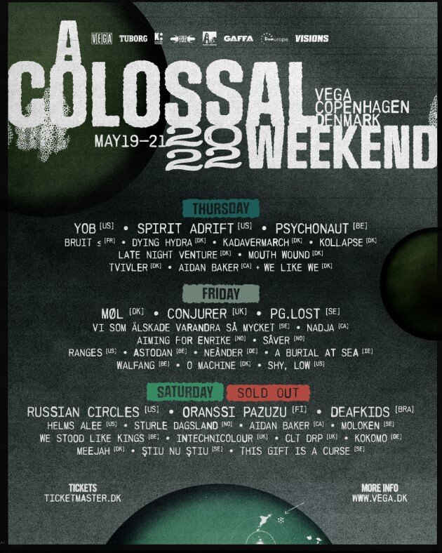 A Colossal Weekend announces running order and replacement acts
